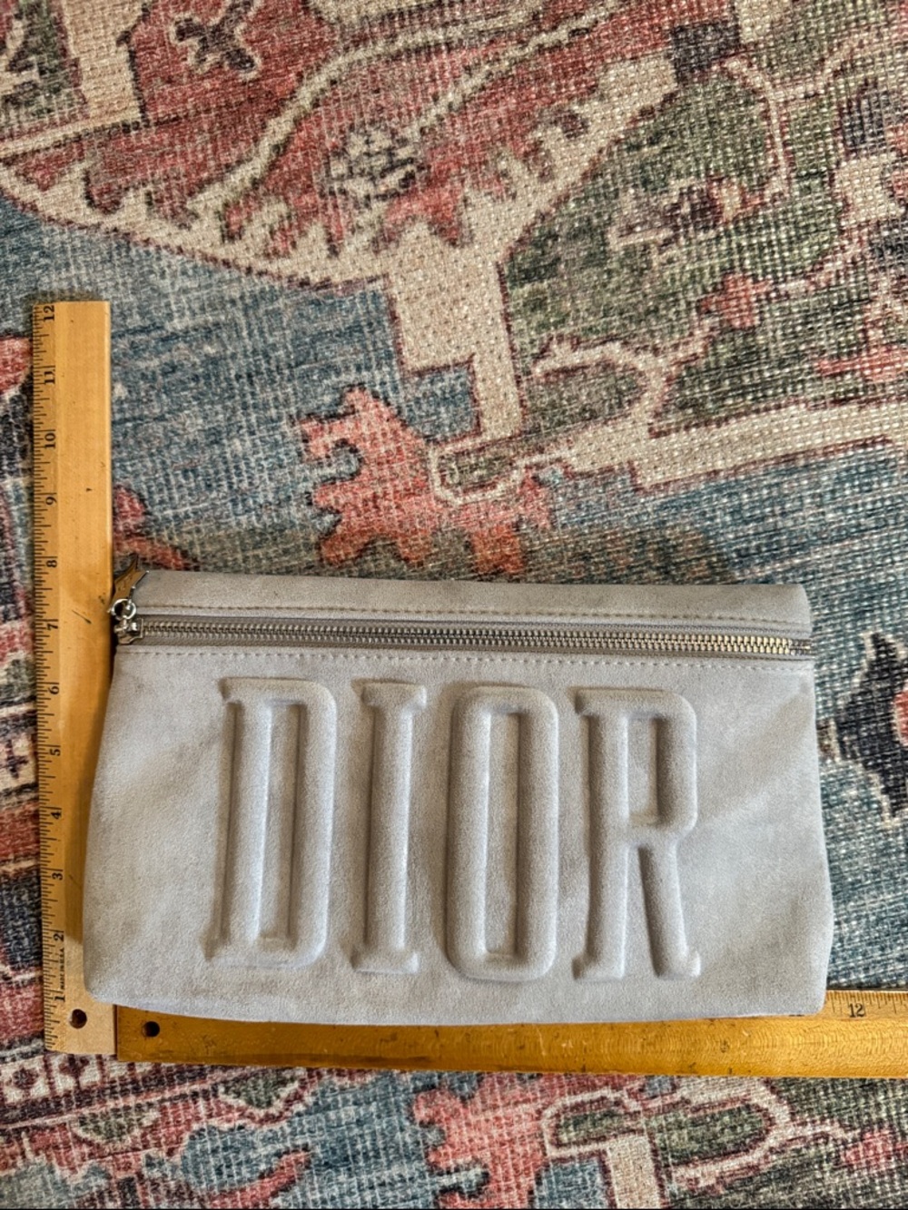 Dior grey zip pouch